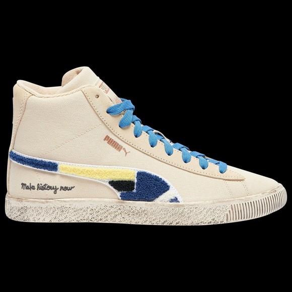 Puma Make History Now Clyde Mid x Black Fives Jr Sneaker Creme Brulee Size 7C 38 - Picture 11 of 12